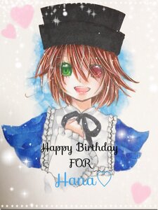 Rating: Safe Score: 0 Tags: 1girl :d blue_dress green_eyes hat heart heterochromia image looking_at_viewer open_mouth red_eyes short_hair smile solo souseiseki sparkle yumeki_kokoro User: admin