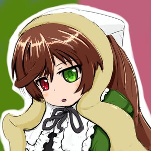 Rating: Safe Score: 0 Tags: 1girl :o bangs black_ribbon blush brown_hair dress eyebrows_visible_through_hair green_eyes head_scarf heterochromia image long_hair long_sleeves looking_at_viewer red_eyes ribbon solo suiseiseki User: admin