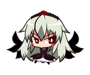 Rating: Safe Score: 0 Tags: 1girl blush chibi dress flower frills green_hair heart image long_hair long_sleeves red_eyes rose solo striped suigintou vertical_stripes very_long_hair User: admin