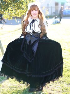 Rating: Safe Score: 0 Tags: 1girl blurry brown_hair day depth_of_field dress grass lips long_hair looking_at_viewer outdoors ribbon sitting smile solo suiseiseki User: admin