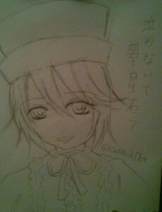 Rating: Safe Score: 0 Tags: 1girl hat image looking_at_viewer monochrome ribbon sketch smile solo souseiseki tomoe_mami traditional_media User: admin