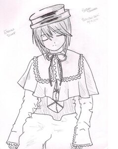 Rating: Safe Score: 0 Tags: 1girl artist_name blush capelet closed_eyes closed_mouth dated facing_viewer greyscale hat image long_sleeves monochrome short_hair signature solo souseiseki User: admin