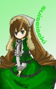 Rating: Safe Score: 0 Tags: 1girl blush brown_hair dress frills green_background green_dress green_eyes heterochromia image long_hair long_sleeves looking_at_viewer red_eyes solo suiseiseki very_long_hair User: admin