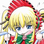 Rating: Safe Score: 0 Tags: 1girl blonde_hair blue_eyes image long_hair long_sleeves mosaic_censoring shinku solo User: admin