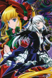 Rating: Safe Score: 0 Tags: 2girls blonde_hair blue_eyes bonnet bow dress flower frills green_bow green_neckwear hairband image juliet_sleeves long_hair long_sleeves looking_at_viewer multiple_girls pair pink_eyes red_dress rose shinku silver_hair suigintou wings User: admin