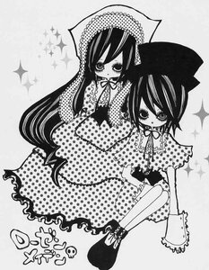 Rating: Safe Score: 0 Tags: 2girls animal_ears blush dress greyscale halftone halftone_background image long_hair monochrome multiple_girls neck_ribbon pair polka_dot polka_dot_background polka_dot_bow polka_dot_dress polka_dot_legwear polka_dot_skirt ribbon souseiseki sparkle star_(symbol) suiseiseki User: admin