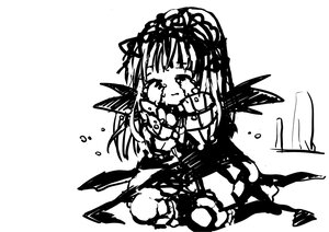 Rating: Safe Score: 0 Tags: 1girl crying dress greyscale image long_hair monochrome solo striped suigintou tears User: admin