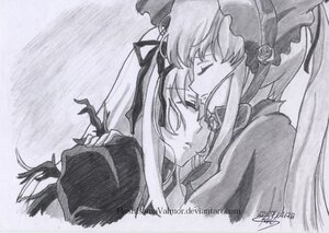 Rating: Safe Score: 0 Tags: 2girls blush bonnet closed_eyes frills greyscale image kiss long_hair monochrome multiple_girls pair profile shinku sisters suigintou upper_body yuri User: admin