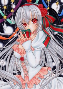 Rating: Safe Score: 0 Tags: 1girl box breasts bunny_ears christmas commentary_request dress flower frills gift gift_box hair_ornament hair_ribbon hairband highres image large_breasts long_hair marker_(medium) mocomoco_party photoshop_(medium) red_eyes red_flower red_rose ribbon rose rozen_maiden silver_hair solo star_(symbol) suigintou traditional_media very_long_hair User: admin