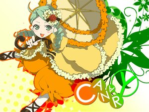 Rating: Safe Score: 0 Tags: 1girl ahoge dress drill_hair flower frills green_eyes green_hair hair_ornament image kanaria long_hair long_sleeves open_mouth polka_dot rose solo umbrella yellow_dress User: admin