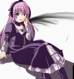 Rating: Safe Score: 0 Tags: 1girl :d black_ribbon dress hair_ribbon hairband image long_hair long_sleeves looking_at_viewer open_mouth purple_eyes purple_hair ribbon sitting solo striped striped_background striped_legwear suigintou vertical_stripes very_long_hair User: admin