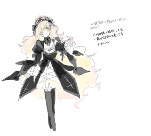 Rating: Safe Score: 0 Tags: 1girl blonde_hair costume_switch dress hairband image juliet_sleeves long_hair long_sleeves looking_at_viewer solo very_long_hair white_background yellow_eyes User: admin