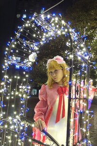 Rating: Safe Score: 0 Tags: 1girl blonde_hair christmas christmas_tree dress hat hinaichigo long_hair ribbon snowing solo standing User: admin