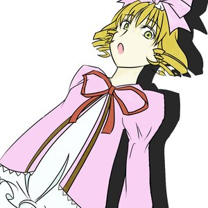 Rating: Safe Score: 0 Tags: 1girl :o blonde_hair bow dress drill_hair green_eyes hat hina_ichigo hinaichigo image luna_child open_mouth ribbon short_hair solo User: admin