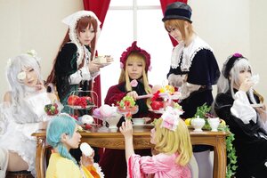 Rating: Safe Score: 0 Tags: 6+girls blonde_hair blue_hair brown_hair closed_eyes curtains dress eyepatch flower hair_ornament hat long_hair long_sleeves multiple_cosplay multiple_girls shinku short_hair silver_hair sitting souseiseki suigintou suiseiseki table tagme User: admin