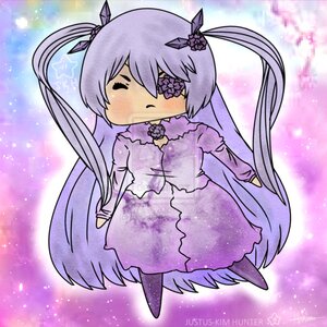Rating: Safe Score: 0 Tags: 1girl barasuishou closed_eyes dress full_body image long_hair long_sleeves purple_dress purple_hair solo twintails very_long_hair User: admin