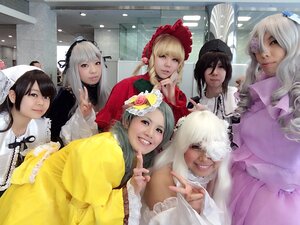 Rating: Safe Score: 0 Tags: 6+girls black_hair blonde_hair bonnet eyepatch flower hair_ornament hat lips long_hair looking_at_viewer multiple_cosplay multiple_girls realistic silver_hair smile tagme v white_hair User: admin