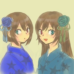 Rating: Safe Score: 0 Tags: 2girls blue_eyes blue_flower blue_kimono blue_rose blush brown_hair flower green_eyes hair_flower hair_ornament heterochromia image japanese_clothes kimono long_hair looking_at_viewer multiple_girls open_mouth pair red_eyes rose short_hair siblings simple_background sisters souseiseki star_(symbol) star_print suiseiseki twins User: admin