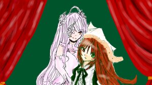 Rating: Safe Score: 0 Tags: 2girls curtains dress elbow_gloves flower gloves green_eyes image kirakishou long_hair multiple_girls pair suiseiseki veil very_long_hair User: admin