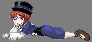 Rating: Safe Score: 0 Tags: 1boy 1girl brown_hair dress frills full_body hat heterochromia image long_sleeves looking_at_viewer lying on_stomach pantyhose red_eyes ribbon short_hair solo souseiseki white_legwear User: admin