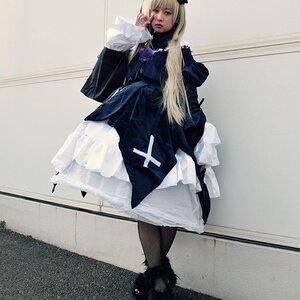 Rating: Safe Score: 0 Tags: 1girl bangs black_legwear blonde_hair blue_eyes coat dress lips long_hair pantyhose solo standing suigintou User: admin