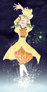 Rating: Safe Score: 0 Tags: 1girl blonde_hair closed_eyes dress drill_hair hair_ornament image kanaria long_hair long_sleeves orange_dress solo standing yellow_dress User: admin