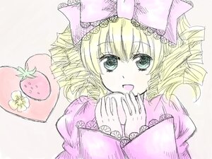 Rating: Safe Score: 0 Tags: 1girl blonde_hair blue_eyes blush bow drill_hair eyebrows_visible_through_hair food fruit hat hina_ichigo hinaichigo image long_sleeves looking_at_viewer luna_child open_mouth pink_bow pink_dress ringlets smile solo strawberry twin_drills upper_body User: admin