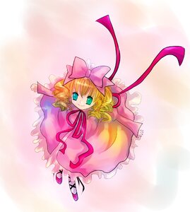 Rating: Safe Score: 0 Tags: 1girl auto_tagged blonde_hair bow dress drill_hair full_body green_eyes hina_ichigo hinaichigo image long_sleeves looking_at_viewer pantyhose pink_background pink_bow pink_dress pink_footwear ribbon shoes smile solo standing striped User: admin