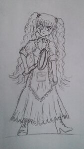Rating: Safe Score: 0 Tags: 1girl boots dress frills full_body greyscale hair_ornament image kirakishou long_hair monochrome puffy_short_sleeves puffy_sleeves short_sleeves solo standing traditional_media very_long_hair User: admin