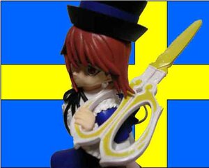 Rating: Safe Score: 0 Tags: 1girl blue_background doll dress hat long_hair long_sleeves red_eyes red_hair simple_background solo souseiseki yellow_background User: admin