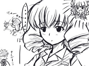 Rating: Safe Score: 0 Tags: ... 1girl blush eyebrows_visible_through_hair greyscale hinaichigo image long_hair monochrome open_mouth solo spoken_ellipsis User: admin