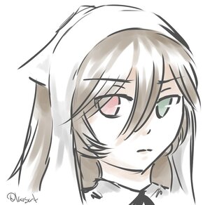 Rating: Safe Score: 0 Tags: 1girl bangs blush closed_mouth eyebrows_visible_through_hair hair_between_eyes hood hood_up image looking_at_viewer signature simple_background solo suiseiseki white_background User: admin