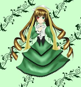 Rating: Safe Score: 0 Tags: 1girl auto_tagged brown_hair dress flower green_background green_dress green_eyes head_scarf heterochromia image long_hair long_sleeves looking_at_viewer plant red_eyes solo suiseiseki very_long_hair vines watering_can User: admin