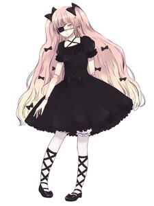 Rating: Safe Score: 0 Tags: 1girl black_bow black_dress black_footwear bow cross-laced_footwear dress eyepatch full_body hair_bow image kirakishou lolita_fashion long_hair pink_hair puffy_short_sleeves puffy_sleeves shoes short_sleeves solo striped two_side_up very_long_hair yellow_eyes User: admin