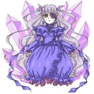Rating: Safe Score: 0 Tags: 1girl bangs barasuishou dress expressionless eyepatch flower frills full_body image long_hair long_sleeves purple_dress ribbon rose solo transparent_background very_long_hair yellow_eyes User: admin