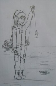 Rating: Safe Score: 0 Tags: 1girl boots full_body greyscale image long_hair long_sleeves monochrome pointy_ears sketch solo standing suiseiseki traditional_media weapon User: admin