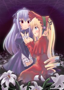 Rating: Safe Score: 0 Tags: 2girls bad_id bad_pixiv_id bangs blonde_hair blue_eyes blush bonnet dress drill_hair flower frills gothic_lolita hairband image kitahara_tomoe_(kitahara_koubou) lily_(flower) lolita_fashion long_hair long_sleeves looking_at_another multiple_girls pair red_dress red_eyes ribbon rozen_maiden shinku suigintou twintails very_long_hair yuri User: admin