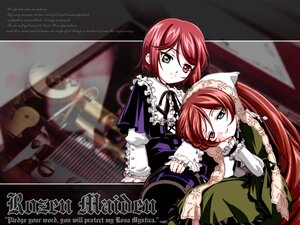 Rating: Safe Score: 0 Tags: 2girls character_name dress frills green_eyes heterochromia image long_hair long_sleeves looking_at_viewer multiple_girls pair red_eyes short_hair siblings sisters smile souseiseki suiseiseki twins User: admin