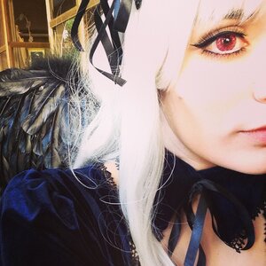 Rating: Safe Score: 0 Tags: 1girl black_gloves close-up eyelashes face gloves lips realistic red_eyes solo suigintou white_hair User: admin