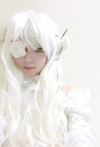 Rating: Safe Score: 0 Tags: 1girl bangs blurry closed_mouth depth_of_field kirakishou lips long_hair looking_at_viewer solo white_hair white_theme yellow_eyes User: admin