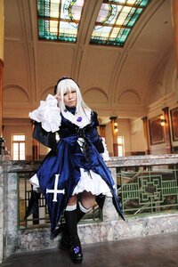 Rating: Safe Score: 0 Tags: 1girl boots dress indoors long_hair long_sleeves pointy_ears solo standing suigintou thighhighs white_hair User: admin