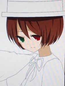 Rating: Safe Score: 0 Tags: 1girl brown_hair collared_shirt green_eyes hat heterochromia image long_sleeves neck_ribbon red_eyes ribbon shirt short_hair simple_background solo souseiseki suiseiseki upper_body white_shirt User: admin