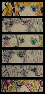 Rating: Safe Score: 0 Tags: alice_margatroid auto_tagged blonde_hair blue_eyes close-up eyelashes flower green_eyes green_hair hat image letterboxed multiple multiple_girls pink_flower pink_rose red_eyes red_flower red_rose rose short_hair tagme thorns User: admin
