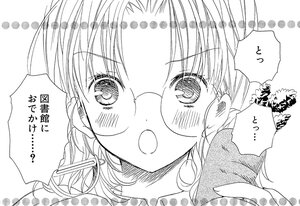 Rating: Safe Score: 0 Tags: 1girl blush comic glasses greyscale halftone human monochrome open_mouth polka_dot polka_dot_background polka_dot_dress sakurada_nori solo User: admin