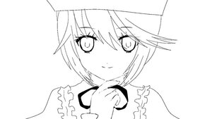 Rating: Safe Score: 0 Tags: 1girl bangs blush closed_mouth eyebrows_visible_through_hair frilled_shirt_collar frills greyscale hair_between_eyes image looking_at_viewer monochrome short_hair simple_background smile solo souseiseki striped vertical_stripes white_background User: admin