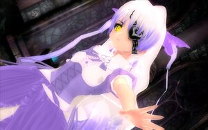 Rating: Safe Score: 0 Tags: 1girl barasuishou eyepatch image outstretched_arm outstretched_hand ribbon short_hair solo striped yellow_eyes User: admin