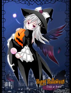 Rating: Safe Score: 0 Tags: 1girl candy food halloween happy_halloween hat image jack-o'-lantern letterboxed lollipop long_hair pumpkin solo suigintou swirl_lollipop wings User: admin