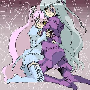 Rating: Safe Score: 0 Tags: 2girls barasuishou boots dress eyepatch flower holding_hands image kirakishou long_hair multiple_girls oekaki pair smile thigh_boots thighhighs twintails very_long_hair yellow_eyes User: admin