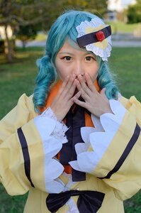 Rating: Safe Score: 0 Tags: 1girl blue_eyes blue_hair blurry depth_of_field drill_hair hat kanaria mini_hat mini_top_hat outdoors photo realistic ringlets solo top_hat upper_body User: admin