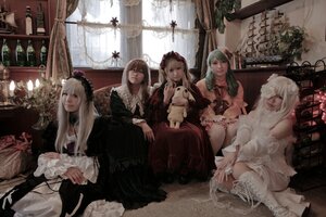 Rating: Safe Score: 0 Tags: blonde_hair curtains dress flower indoors long_hair multiple_cosplay multiple_girls sitting tagme window User: admin
